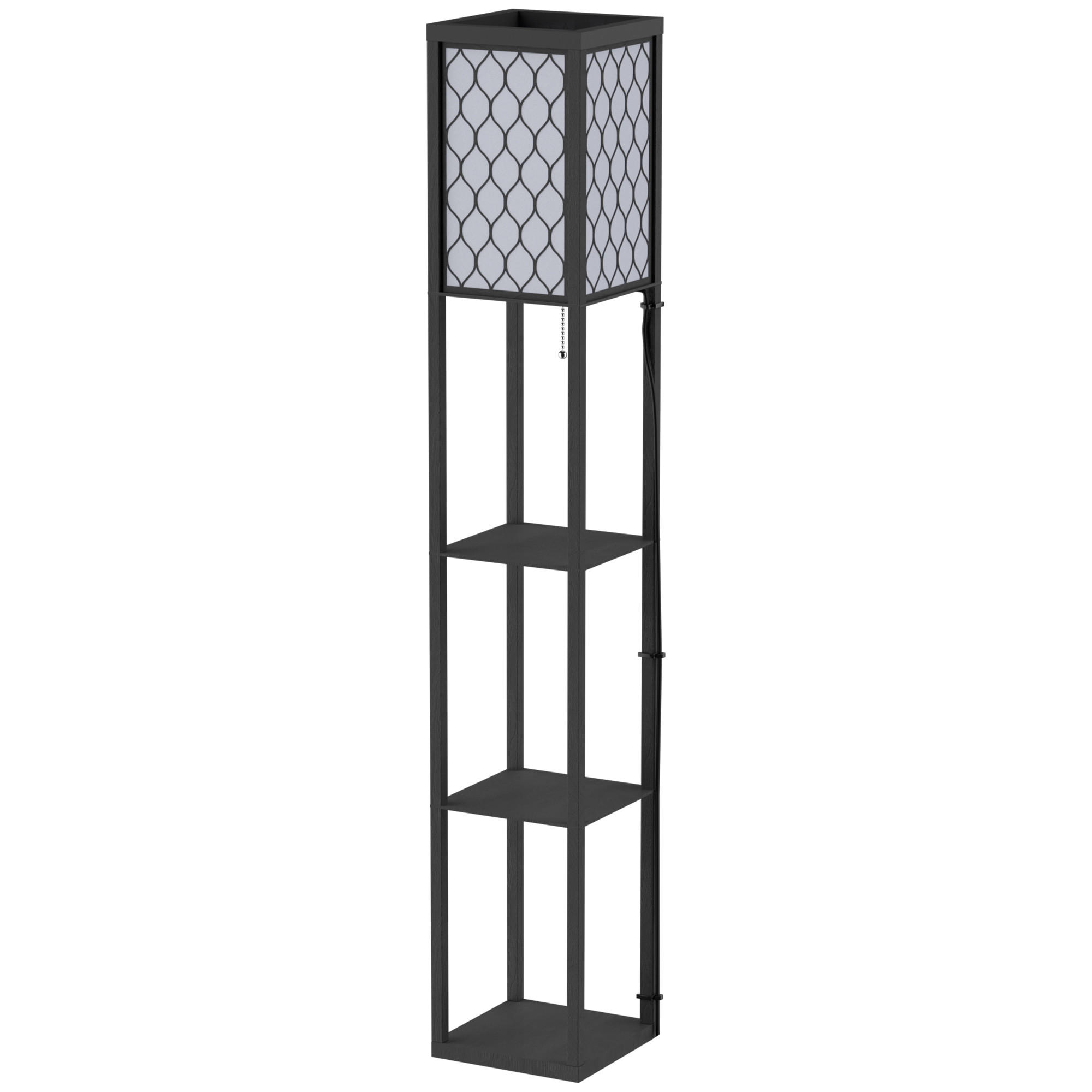 STEHLEUCHTE, Stehlampe, Holz, Schwarz - Schwarz, Glas (26/26/160cm) - HOMCOM