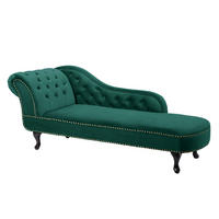 LIEGE CHESTERFIELD Samt Smaragdgrün 170 cm - Dunkelbraun/Grün, Holz/Textil (170/73/60cm) - riess-ambiente