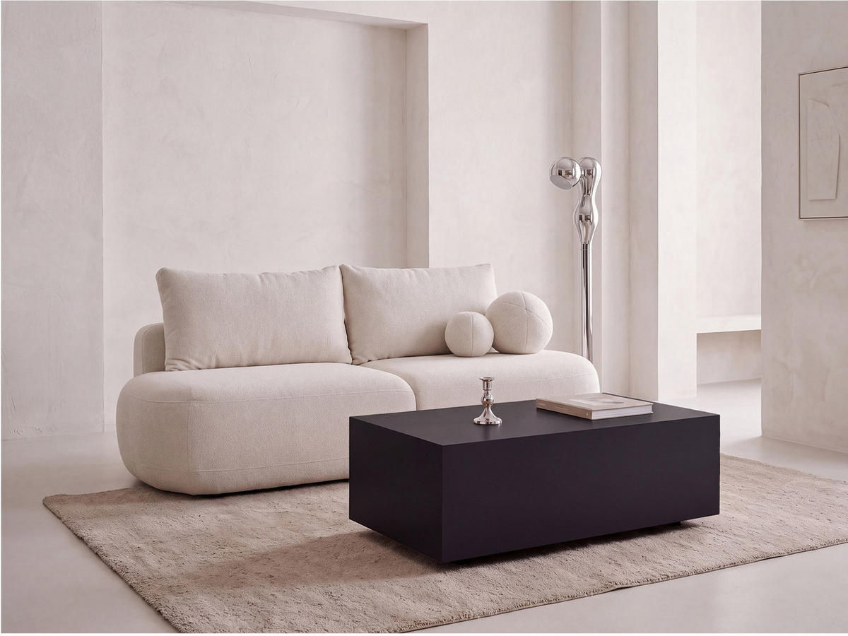 COUCHTISCH Noma Rechteckig in Schwarz, Blockform mit versteckten Rollen 90/55/28 cm - Schwarz, Holzwerkstoff (55/90/28cm) - WFL GROUP