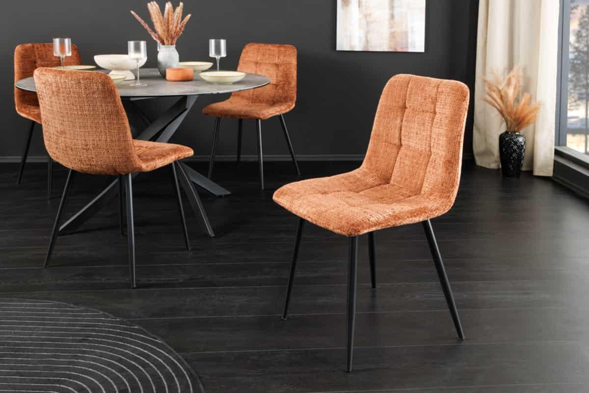 STUHL TRES CHIC Chenille Braun 90 cm - Schwarz/Braun, Kunststoff/Textil (54/88/44cm) - riess-ambiente