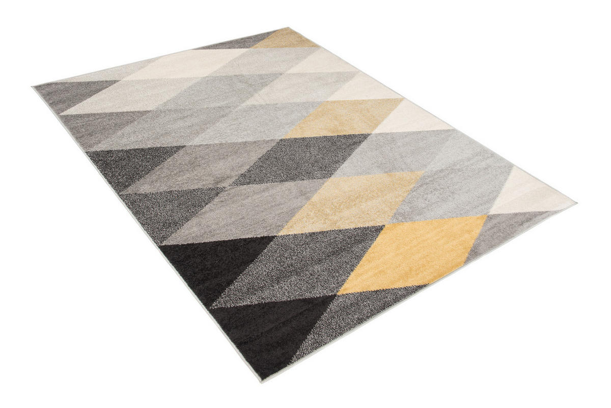 TEPPICH LAZUR Gelb 80/150 cm - Hellgelb/Grau, Kunststoff (80/150cm) - Tapiso