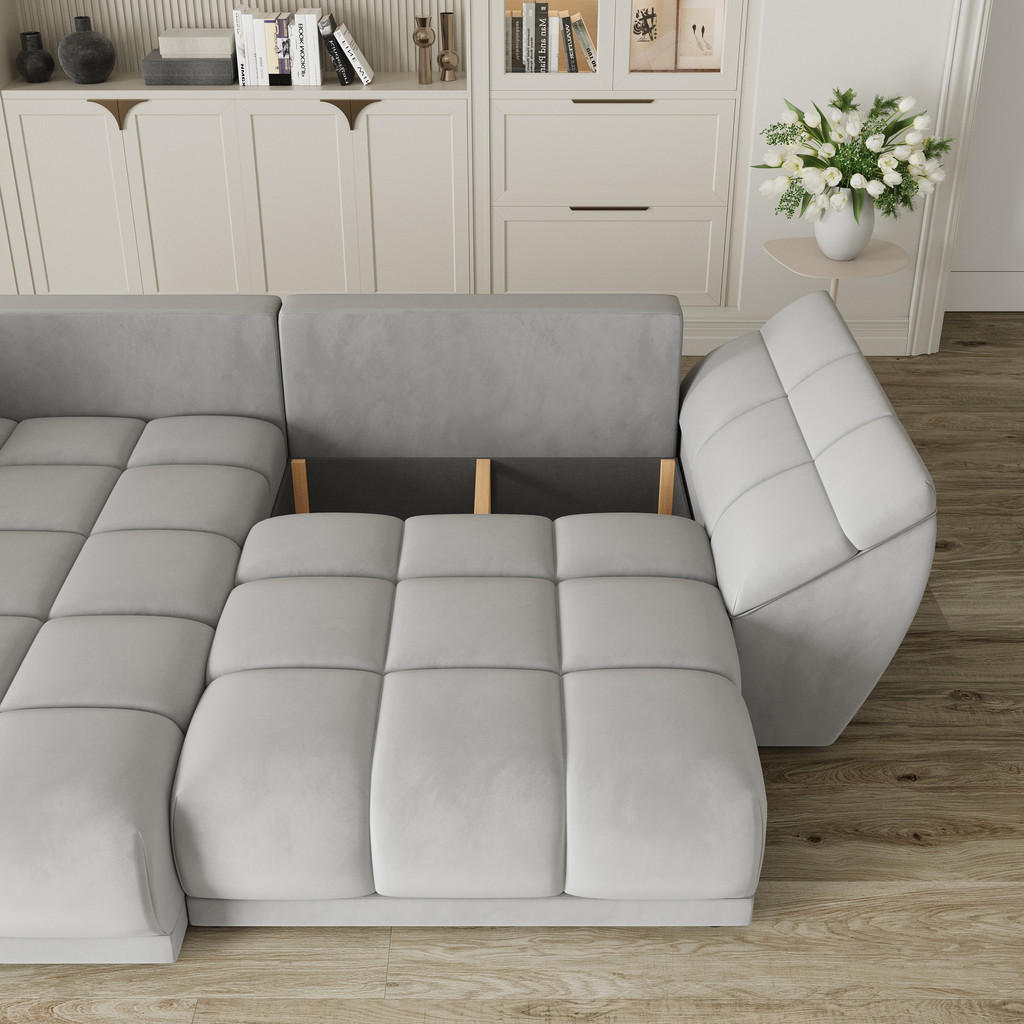 Thumbnail - Masseno Ecksofa, Rosa, Holz, 4-Sitzer, L-Form,L-Form, 287x182 cm, Wohnzimmer, Sofas & Couches, Wohnlandschaften, Ecksofa...
