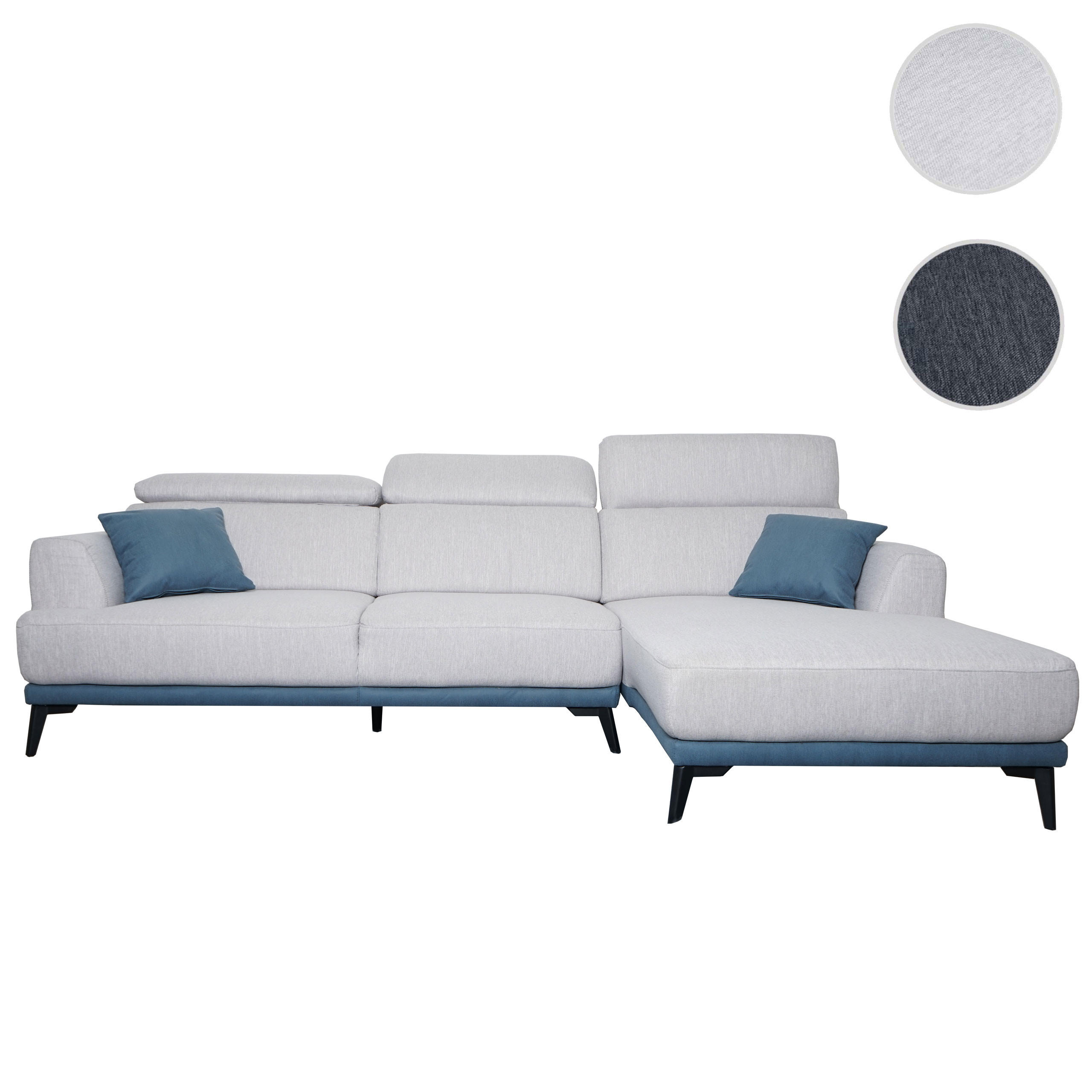 SOFA L-FORM Hellgrau - Hellgrau, Textil (277/170cm) - MCW