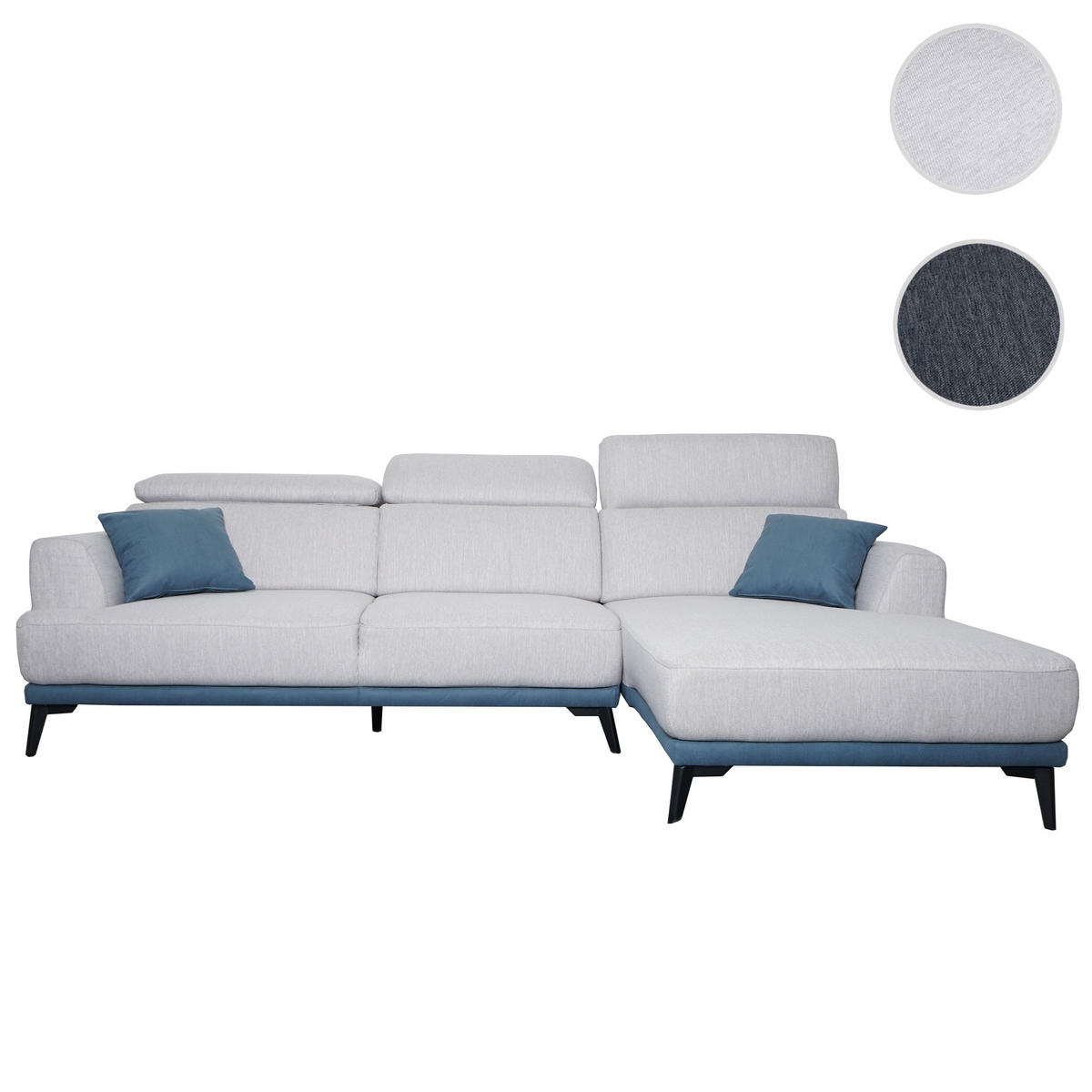 SOFA L-FORM Hellgrau - Hellgrau, Textil (277/170cm) - MCW