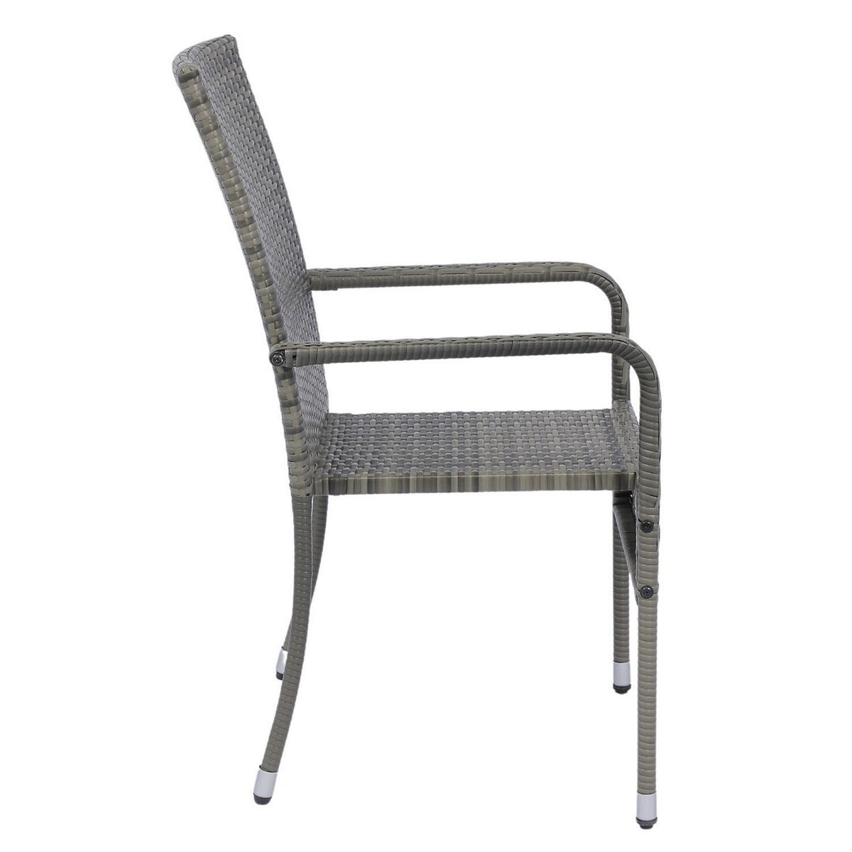GARTENSTÜHLE Yoro 6er-Set - Grau, Kunststoff (50/90/50cm) - Juskys