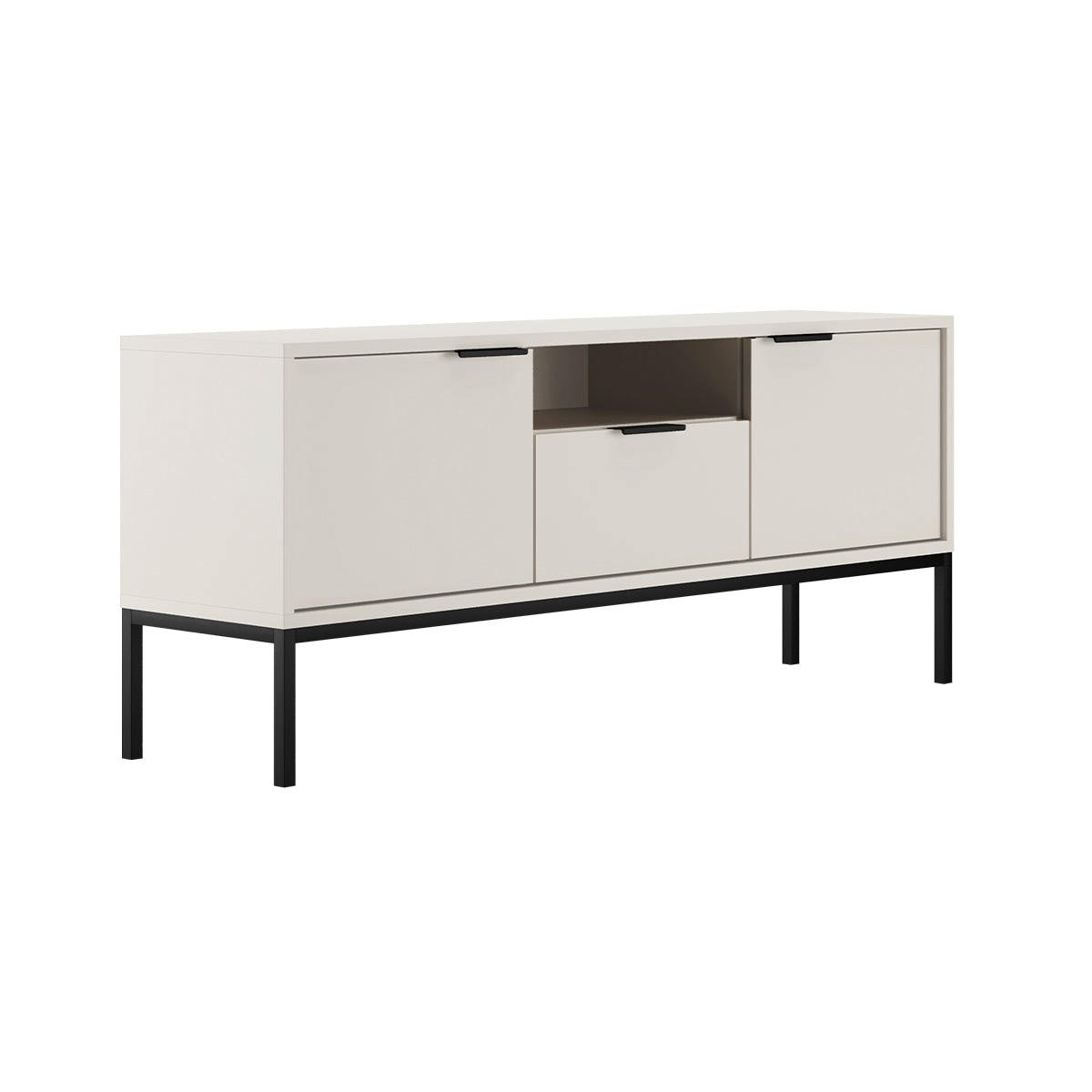 TV STOLÍK Seattle Čierna a biela - čierna/biela, kompozitné drevo (135/56.4/33cm) - Petits-meubles