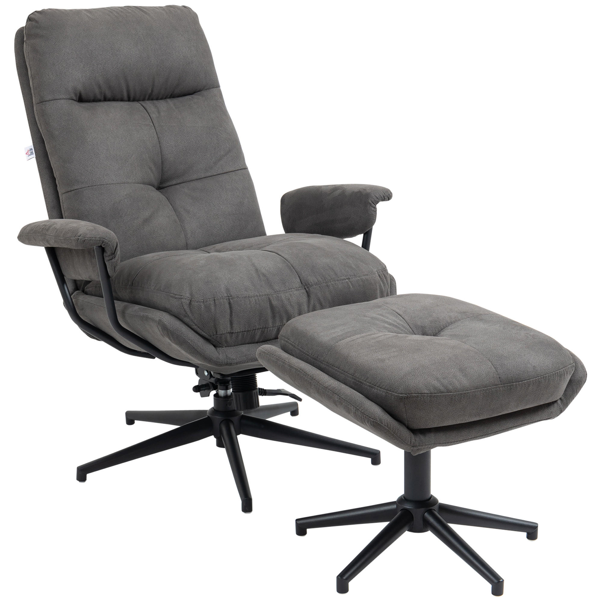 RELAXSESSEL, Polyester, Dunkelgrau - Dunkelgrau, Metall (91/103.5/78cm) - HOMCOM