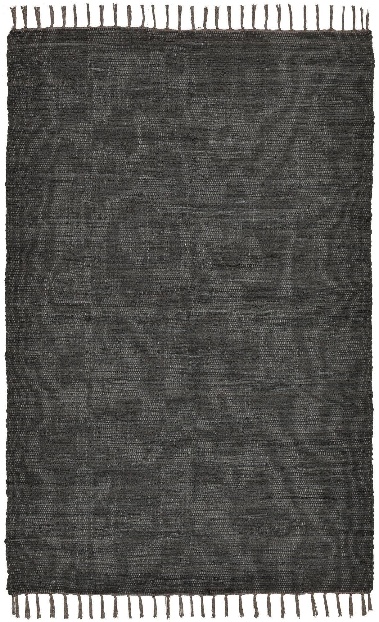 Rug and Roll Fleckerlteppich Anthrazit 90x160 cm