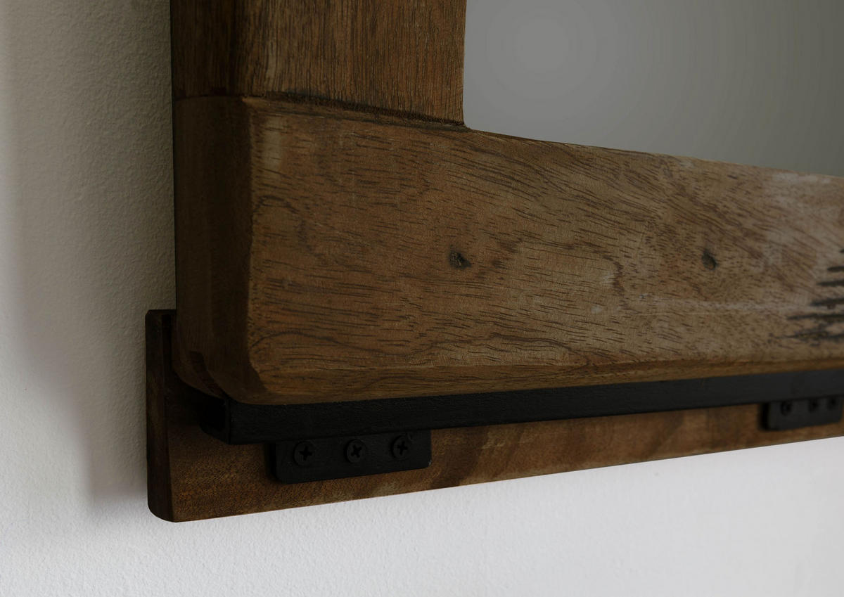 SPIEGEL Mango 65x6x110 braun lackiert RAILWAY #483 - Braun, Holz (65/110/6cm) - Massivmoebel24