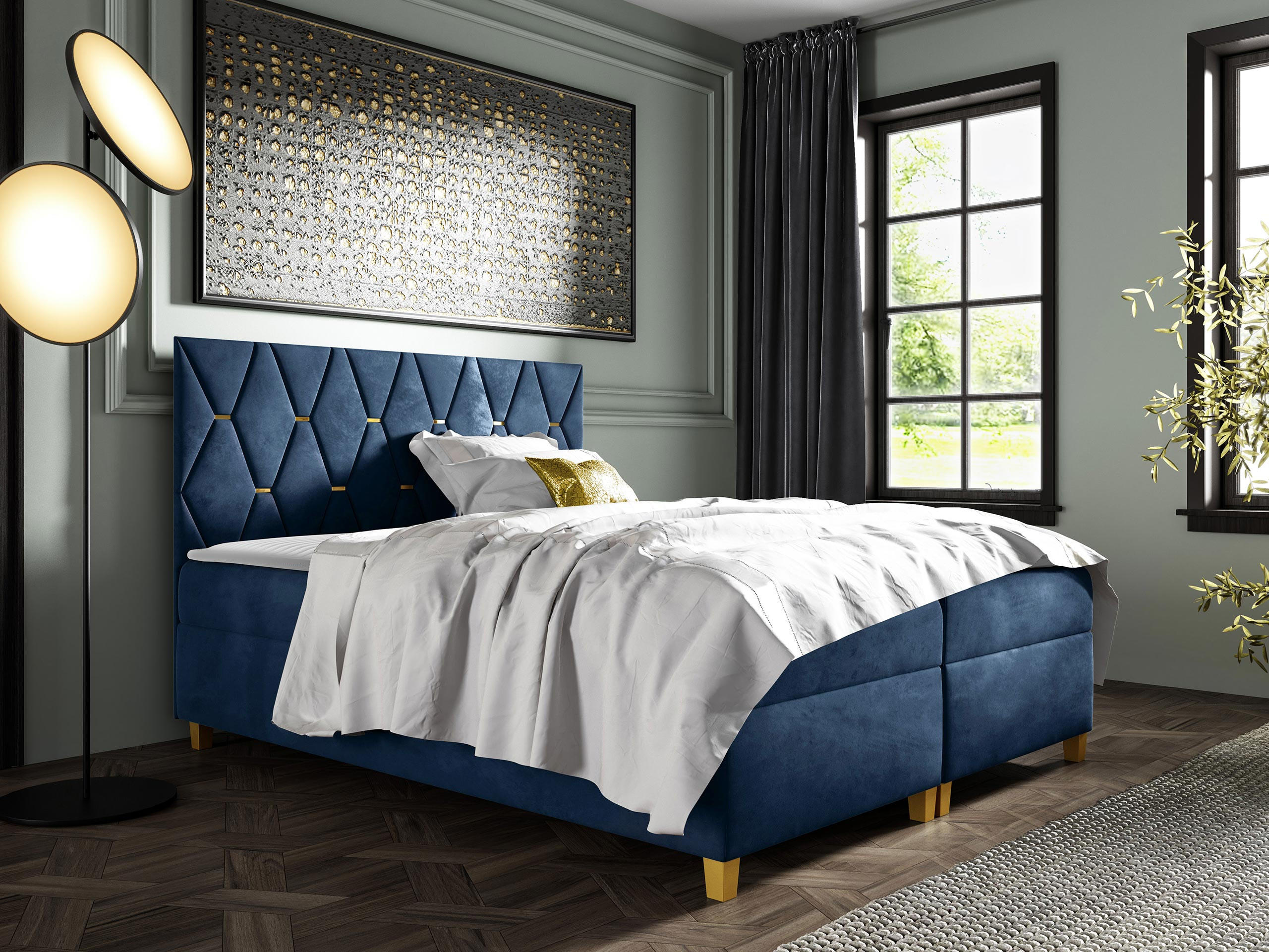 BOXBETT Inez - Blau, Holz (140/200cm) - MIRJAN24