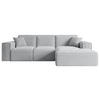 ECKSOFA Ottomane Rechts SERRA-L - 266x165x73 cm Grau Cord - Schwarz/Grau, Holzwerkstoff/Kunststoff (266/165cm) - ALTDECOR