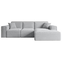 ECKSOFA Ottomane Rechts SERRA-L - 266x165x73 cm Grau Cord - Schwarz/Grau, Holzwerkstoff/Kunststoff (266/165cm) - ALTDECOR