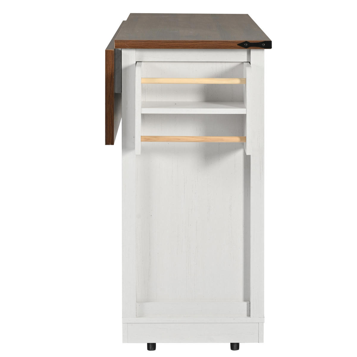 KÜCHENINSEL 140/73/94 cm Beige mit Klappblatt, 3 Schubladen und Schiebetüren - Beige, Holz/Holzwerkstoff (140/94/45cm) - Oxeza