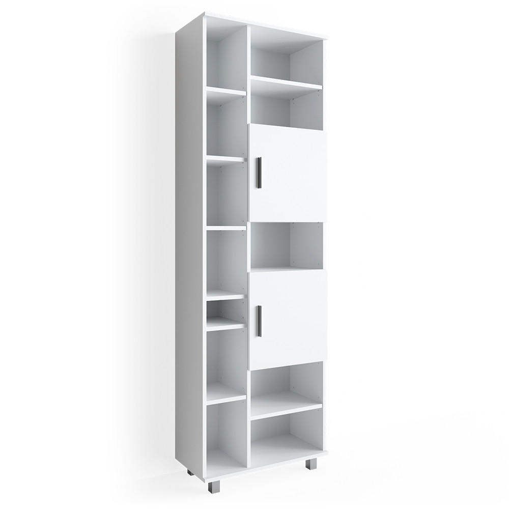 BADSCHRANK Ilias Weiß 60 x 190 cm - Weiß, Holzwerkstoff (60/190/30cm) - Vicco
