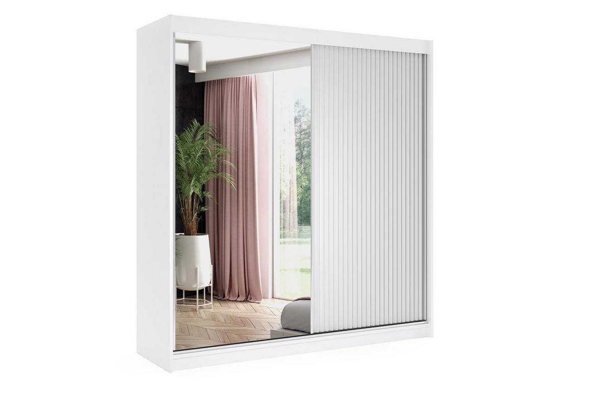 KLEIDERSCHRANK RYFLO - 200 - Weiß - Weiß, Holzwerkstoff (200/215/61cm) - ALTDECOR