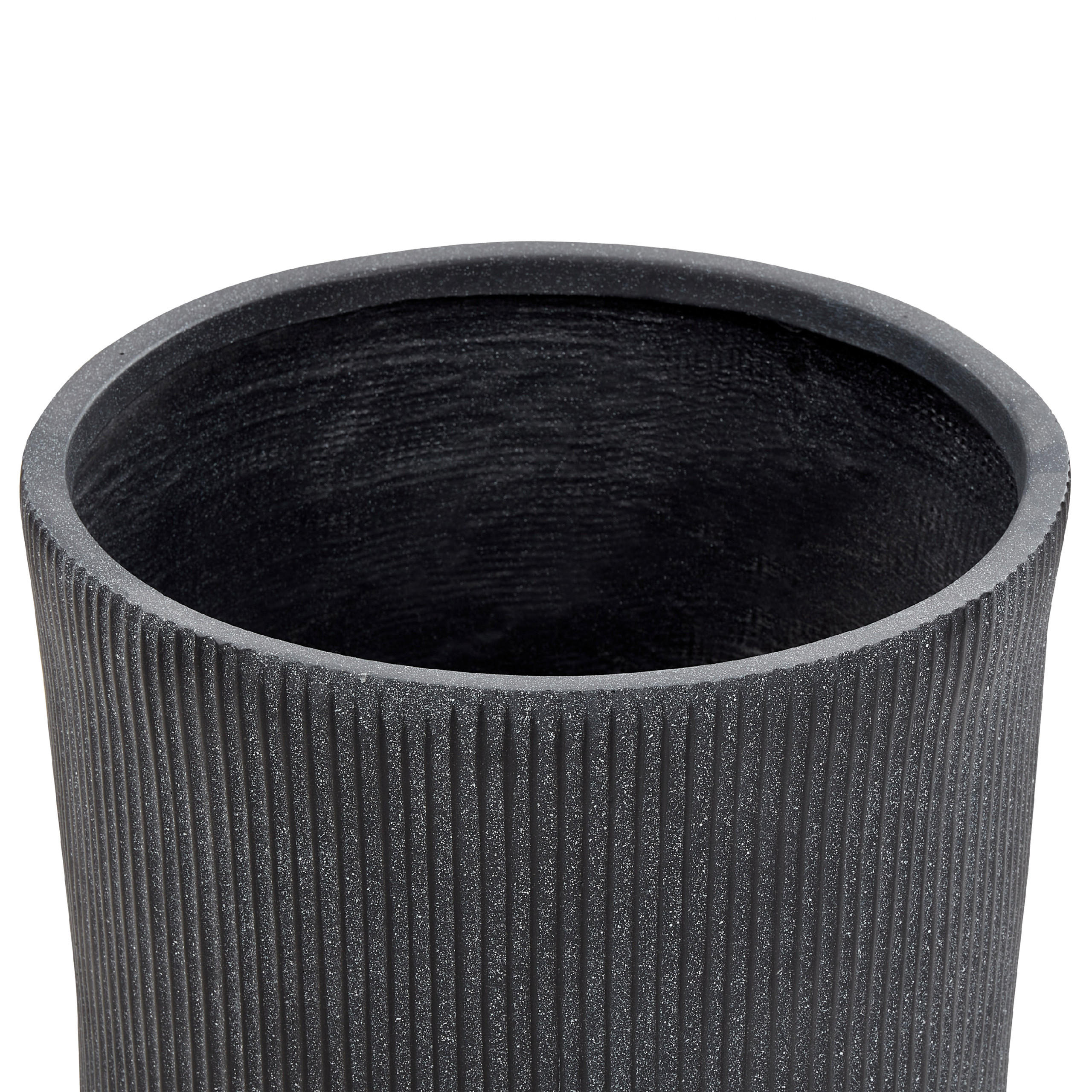 BLUMENTOPF graphitgrau rund 45/45/45 cm Oreoi - Grau, Naturmaterialen (45cm) - Beliani