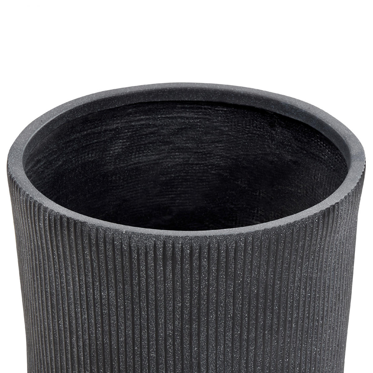 BLUMENTOPF graphitgrau rund 45/45/45 cm Oreoi - Grau, Naturmaterialen (45cm) - Beliani