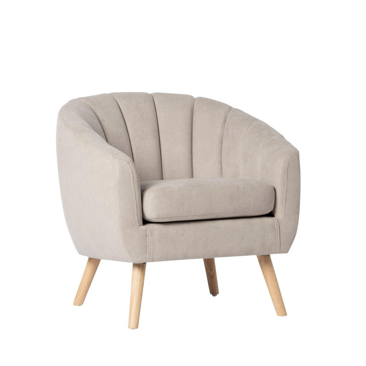 LESESESSEL MILER Beige 75 cm x 75 cm - Beige, Textil (75/75/70cm) - Klast Home