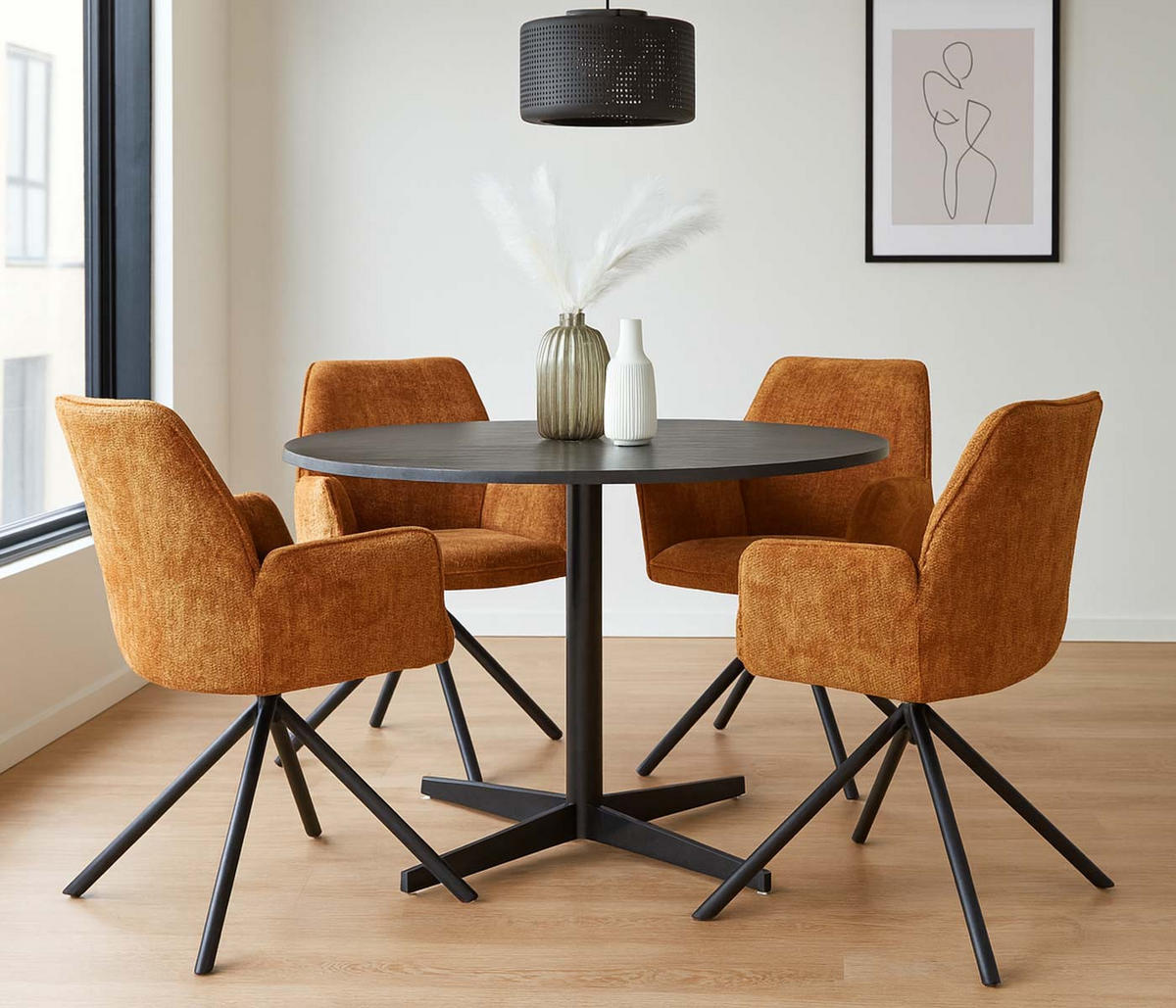 ESSZIMMERSTUHL Gelb, Schwarz - Gelb/Schwarz, Textil (60/86/60cm) - MCW