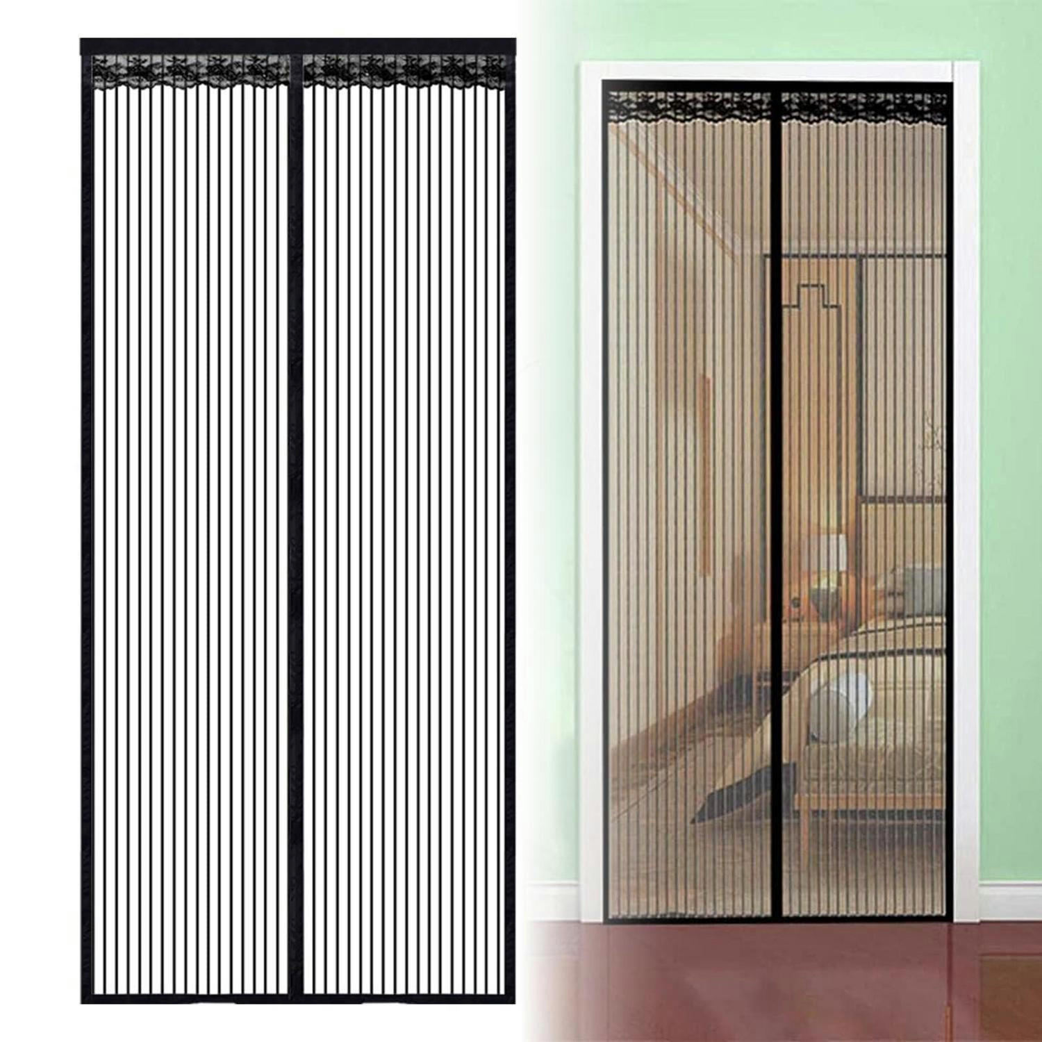 FLIEGENGITTER Tür 80 x 200 cm Magnetverschluss - Schwarz, Textil (80/200/1cm)