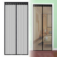 FLIEGENGITTER Tür 80 x 200 cm Magnetverschluss - Schwarz, Textil (80/200/1cm)