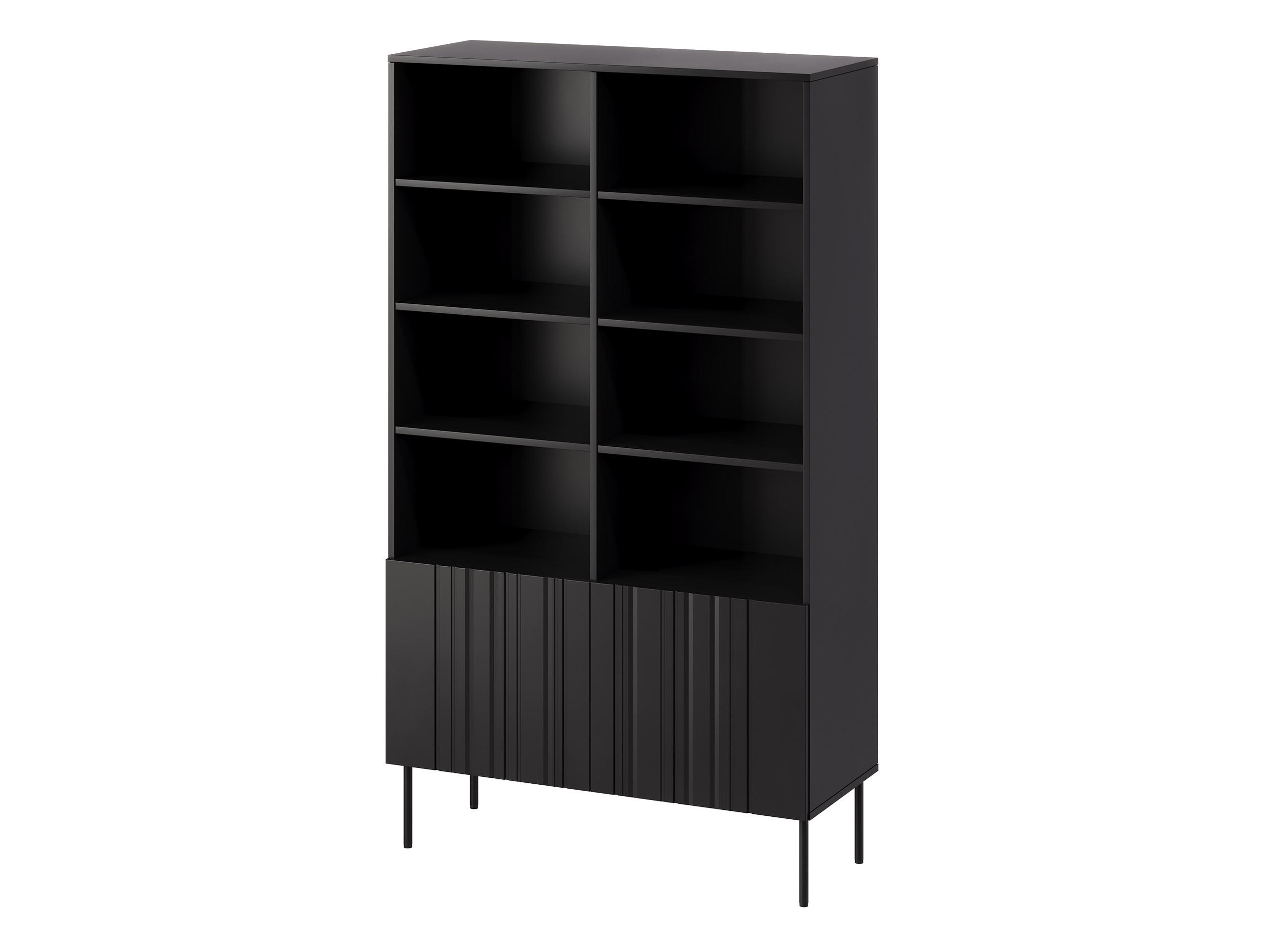 STANDREGAL Isla 100 2D - Schwarz, Holzwerkstoff/Metall (101/175/40cm) - MIRJAN24