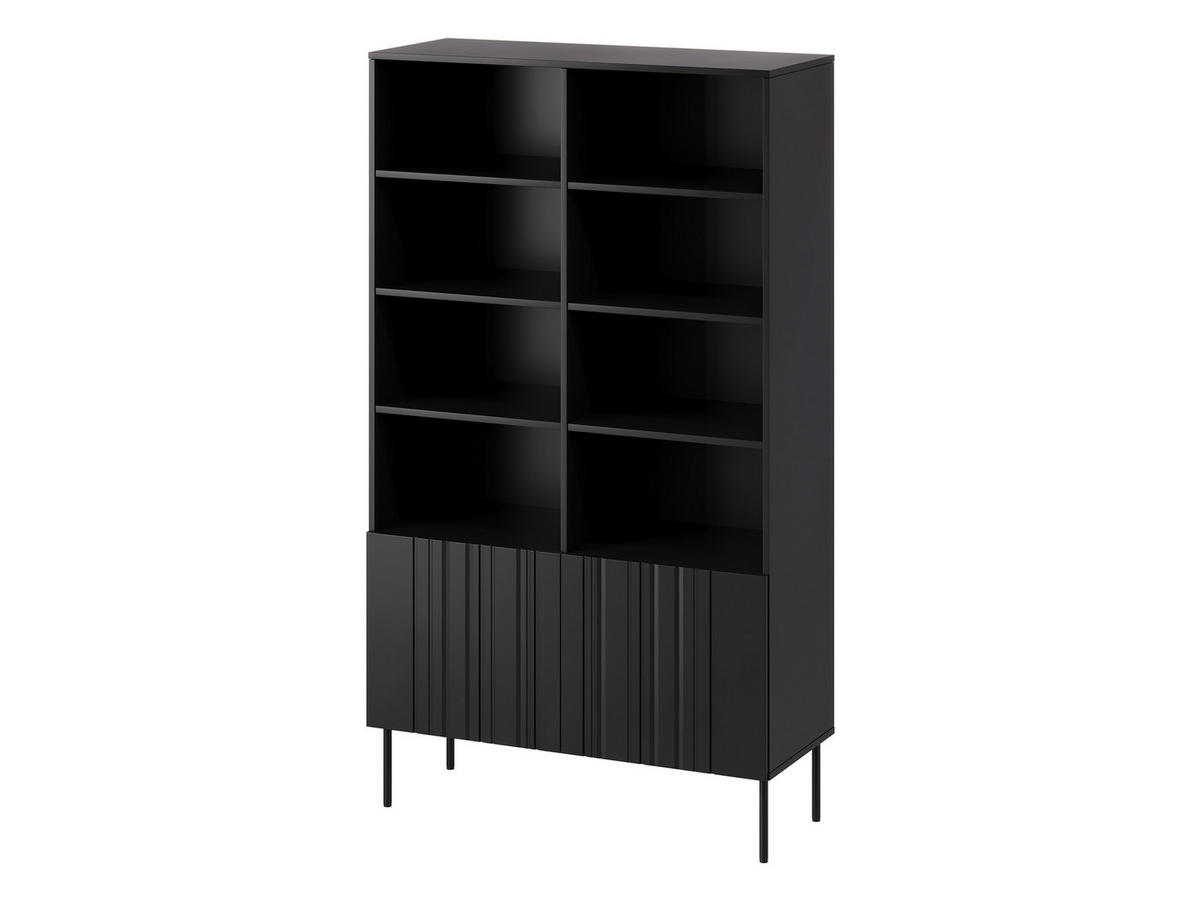 STANDREGAL Isla 100 2D - Schwarz, Holzwerkstoff/Metall (101/175/40cm) - MIRJAN24