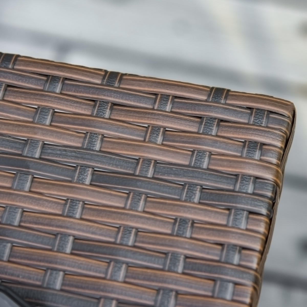 GARTENTISCH, Braun, Metall, Polyrattan - Braun, Kunststoff (54/54/55cm) - Outsunny