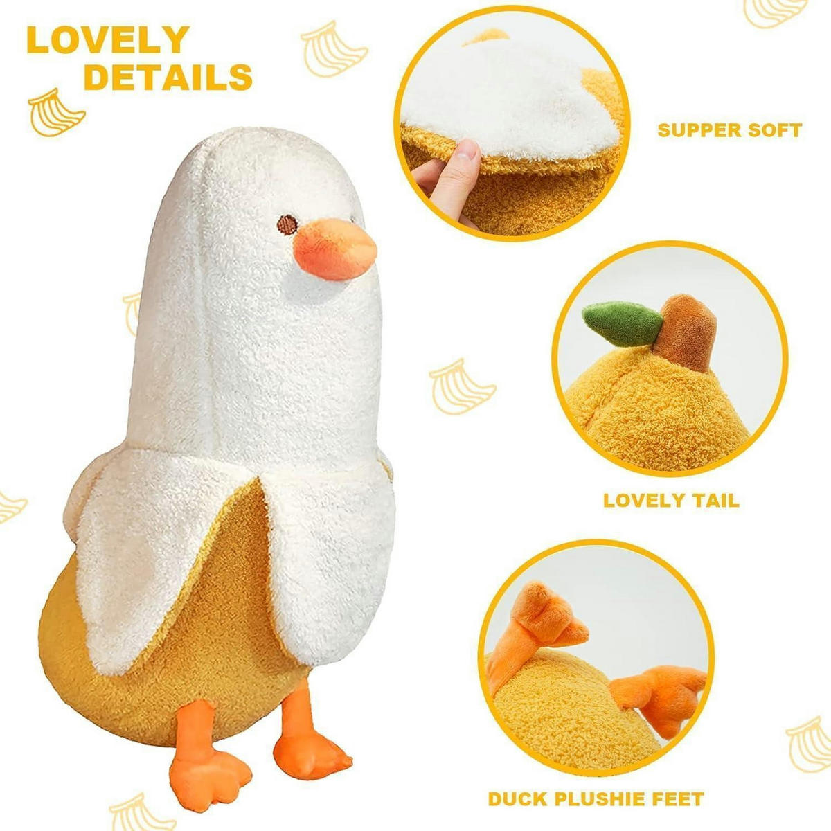 STOFFTIER Bananenente 30 cm - Multicolor, Textil (10/30cm)