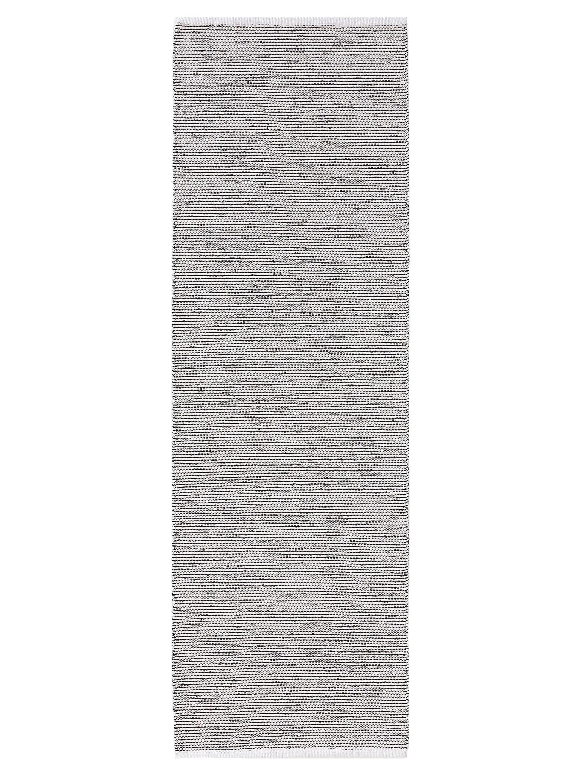 BAUMWOLLLÄUFER Ron handgewebt 80x250 cm - Schwarz, Naturmaterialien/Textil (80/250cm) - benuta