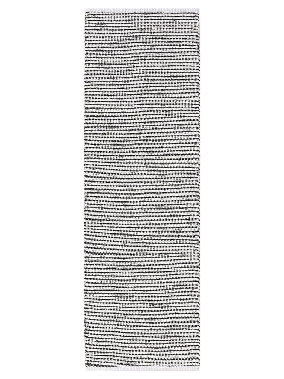 BAUMWOLLLÄUFER Ron handgewebt 80x300 cm - Schwarz, Naturmaterialien/Textil (80/300cm) - benuta