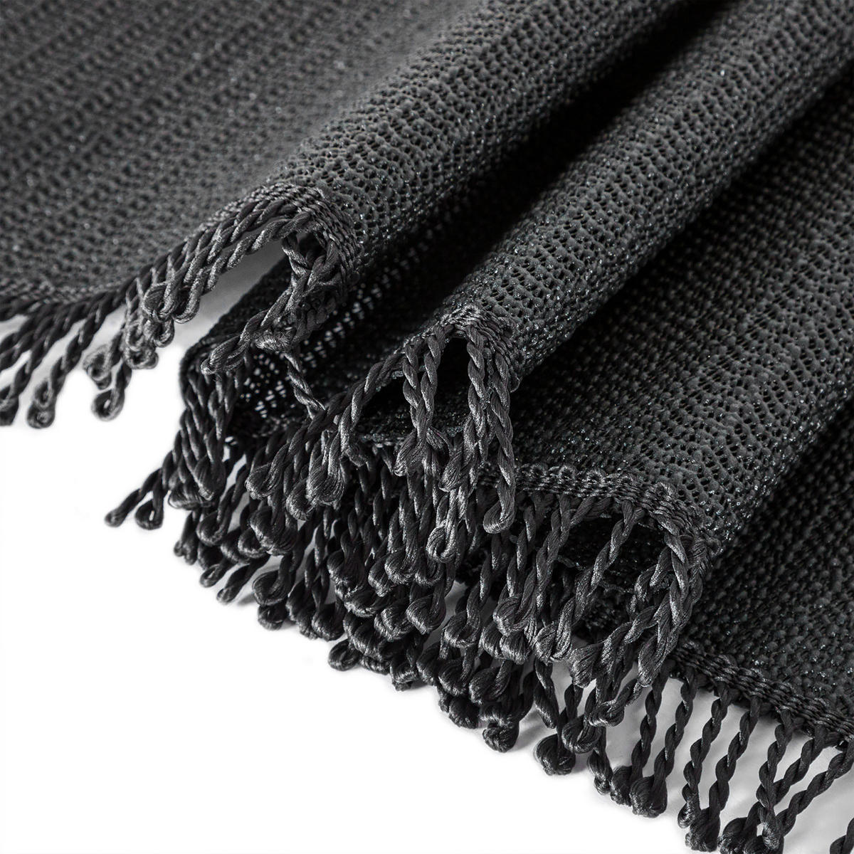 TISCHDECKE Gartentischdecke Schwarz 140 cm rund Weichschaum - Schwarz, Textil (140cm) - TiborTex