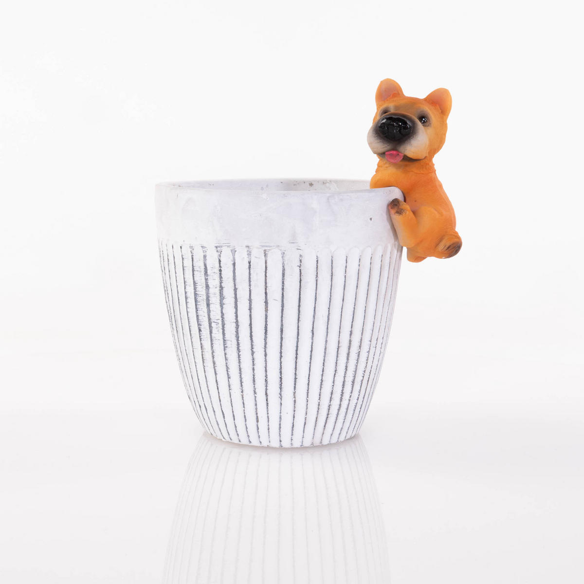 DEKOFIGUR Hundchen für Blumentopf - Multicolor, Kunststoff (9.5/5/9.5cm)