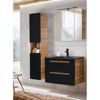 BADMÖBEL-SET 3-TLG. New-luton - Anthrazit, Holzwerkstoff (130/195/46cm) - Lomado