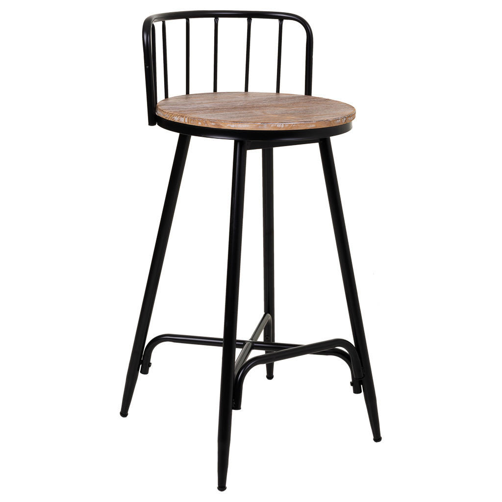 Wanderlust Barhocker Schwarz 41x88x41 cm
