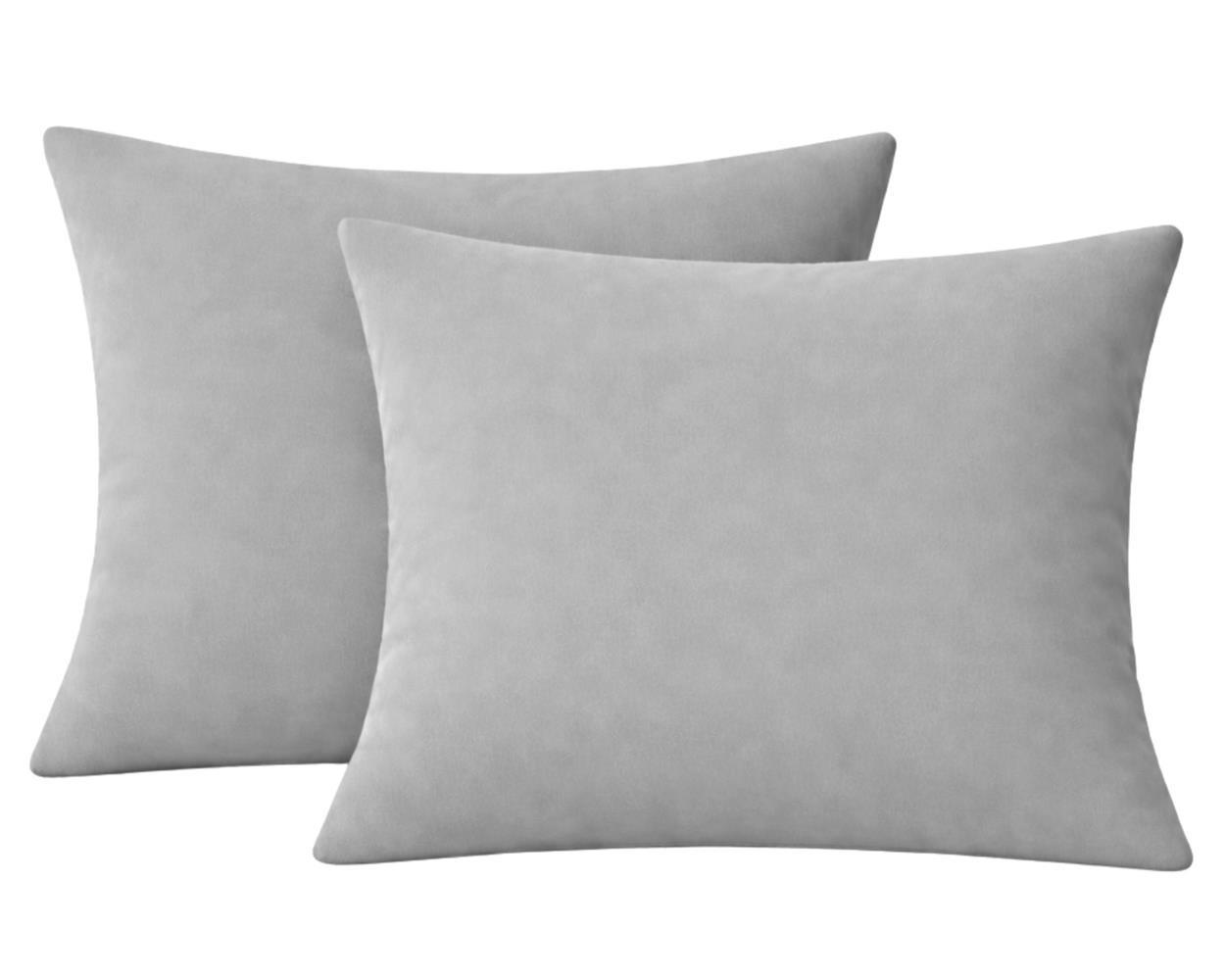 KISSENBEZUG Stone Washed 40x40 cm aus 100% Baumwolle, Renforce Kissenhülle 40 x 40 im 2er Set - Grau - Hellgrau, Textil (40/40cm) - Carpe Sonno