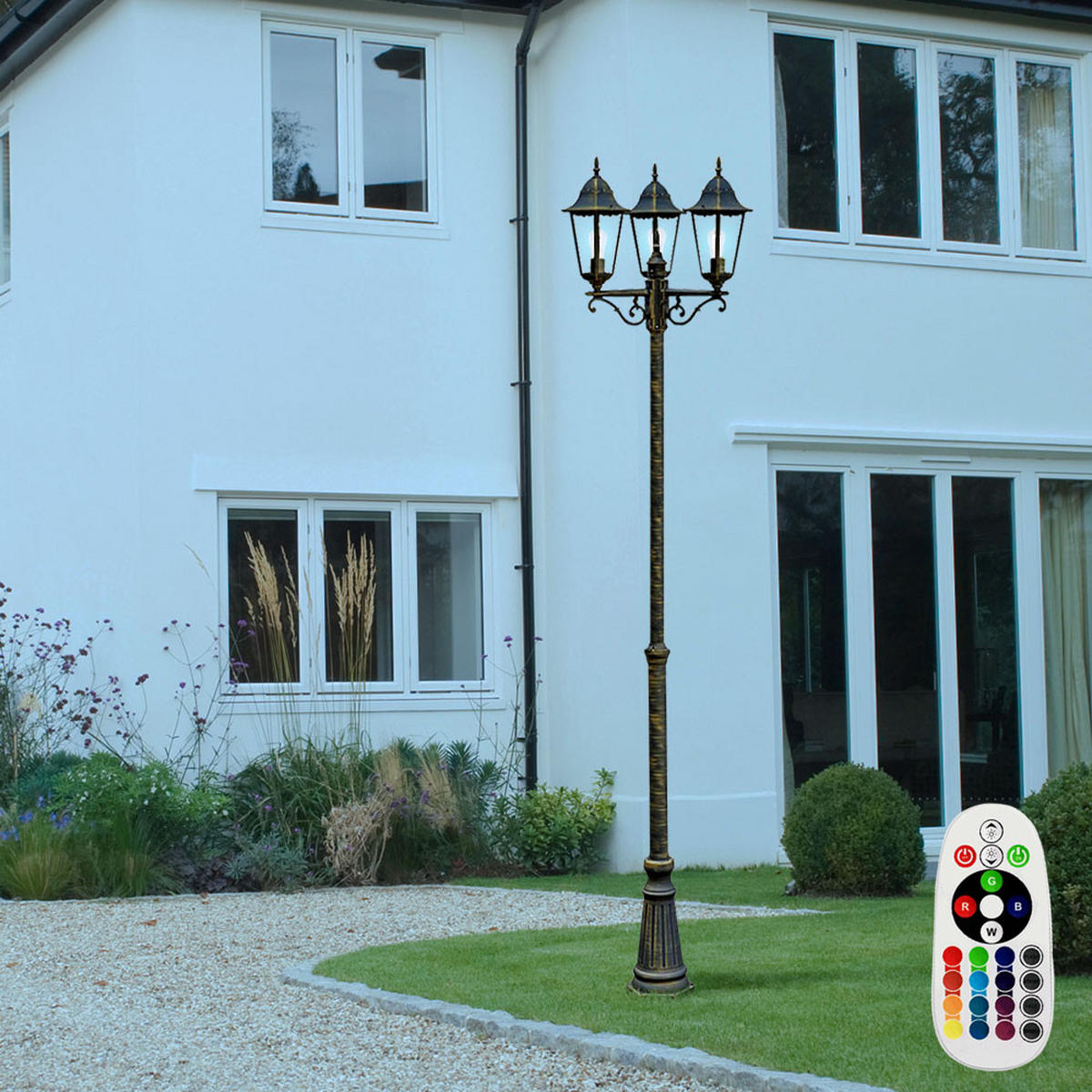 LED AUSSENLEUCHTE NORDERNEY Bronze - Bronzefarben, Glas (58/55/220cm)