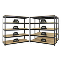 SCHWERLASTREGAL Bison 3er-Set mit 3x 200x200x60 cm 5 Fachböden Fachlast 600 kg Schwarz - Schwarz, Metall (600/200/60cm) - PROREGAL