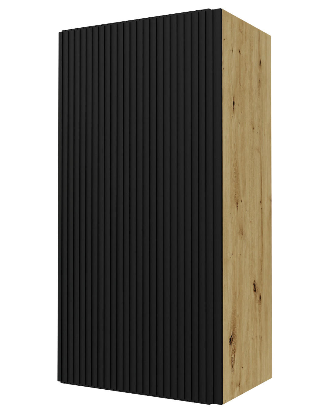 KÜCHENHÄNGESCHRANK Lamello W4/50 Schwarz Matt / Eiche Artisan 50 / 32,5 / 96cm - Eichefarben/Schwarz, Holz/Holzwerkstoff (50/96/32.5cm) - Feldmann-Wohnen