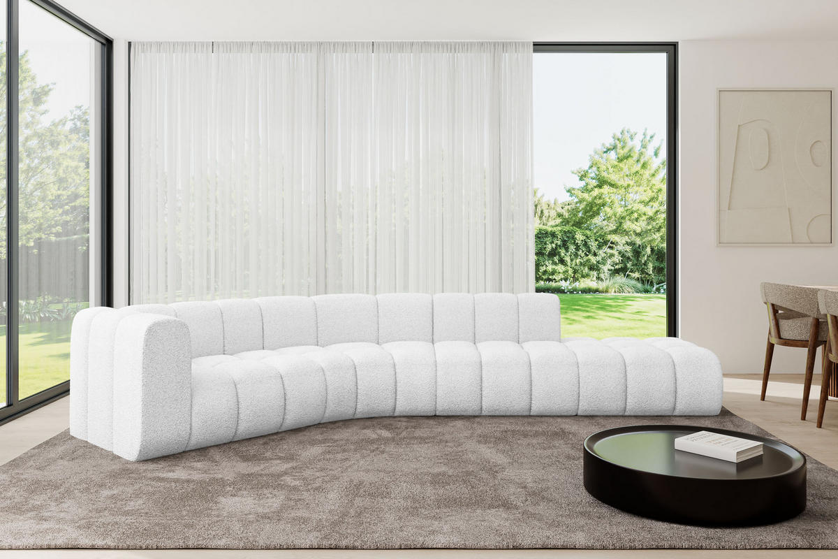 ECKSOFA modulares Sofa Tilmo-L1 - 399x194x70 cm Weiß - Weiß, Holzwerkstoff/Textil (399/194cm) - ALTDECOR