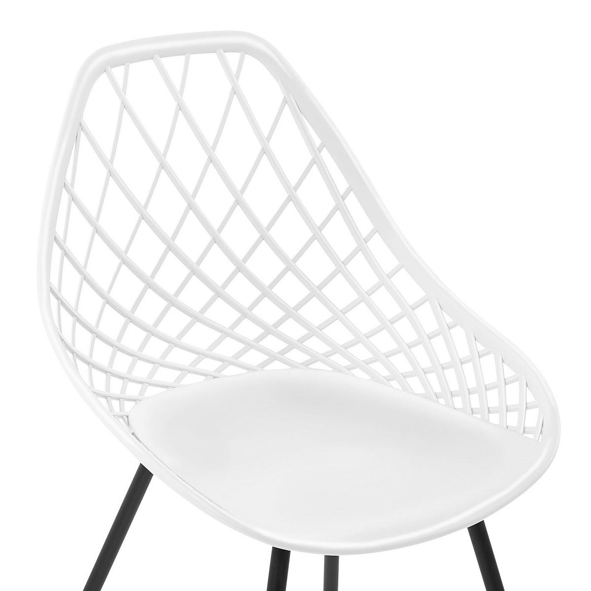 STUHL 2er-Set Kunststoff Weiß Canton - Weiß, Kunststoff/Metall (46/86/52cm) - Beliani