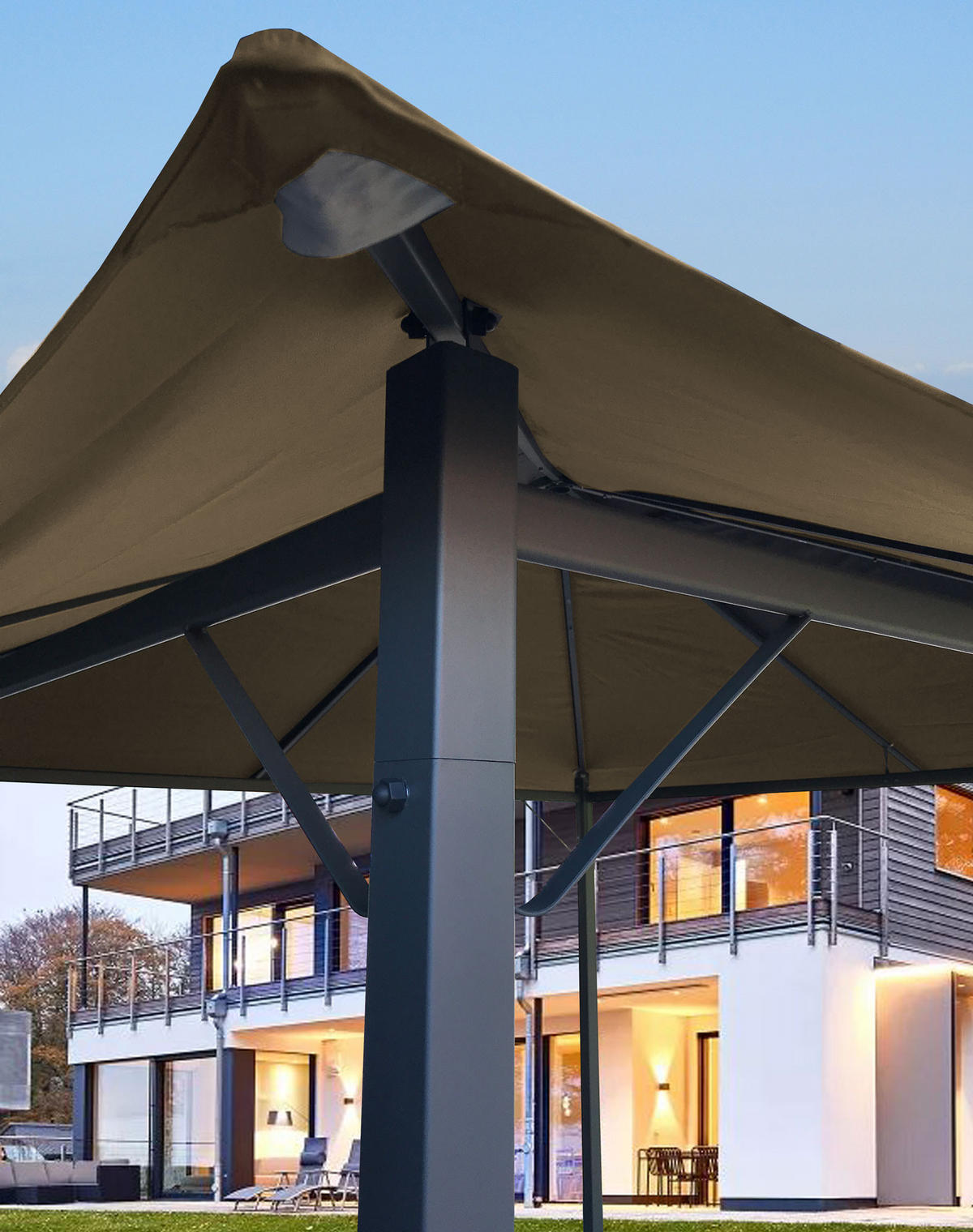 PAVILLON Nizza 3x3m Sand inkl. Seitenwandset - Beige, Metall (300/263/300cm) - QUICK STAR