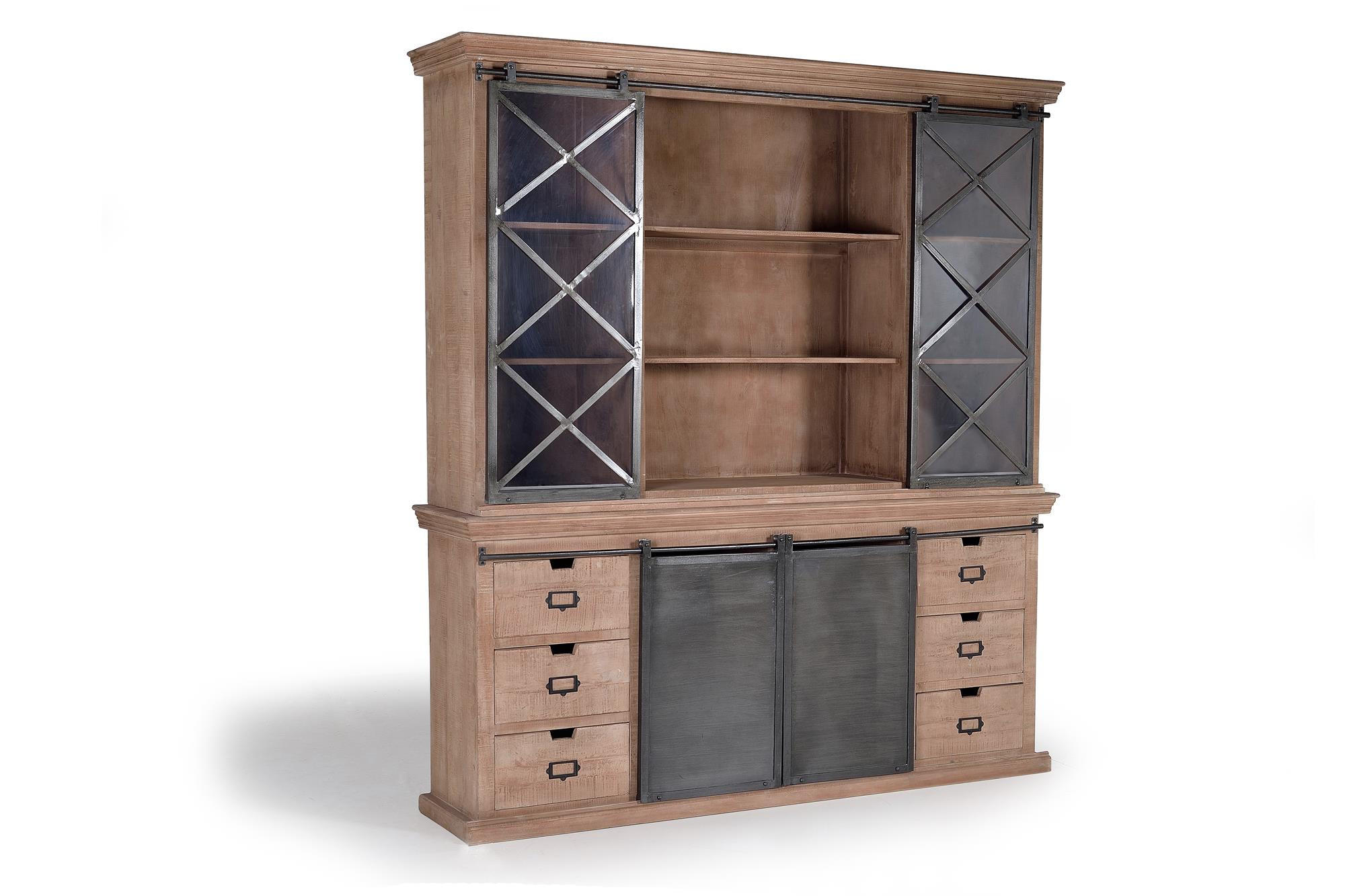 BUFFETSCHRANK aus Mangoholz und Metall - Braun, Holz (53/220/20cm) - Giner y Colomer