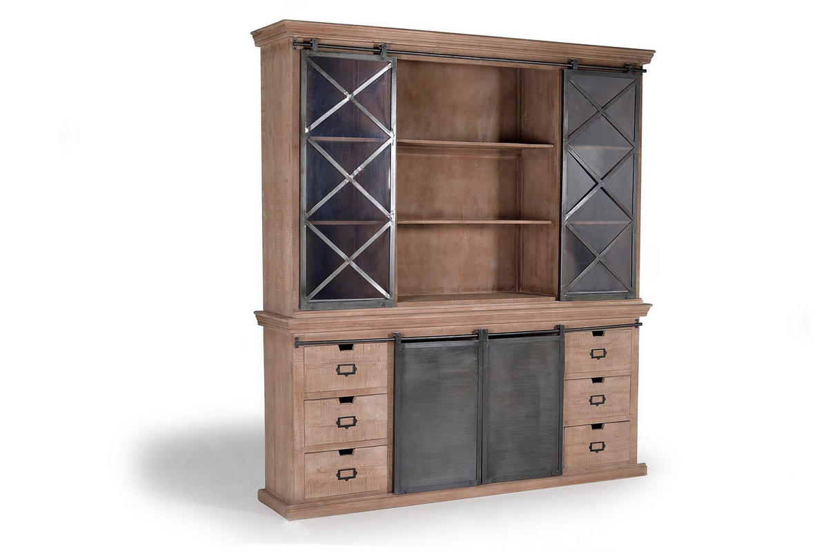 BUFFETSCHRANK aus Mangoholz und Metall - Braun, Holz (53/220/20cm) - Giner y Colomer