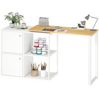 SCHREIBTISCH L-förmig drehbar mit Schrank 150x40x75 cm - Weiß, Holzwerkstoff (40/150/75cm) - Gisaae