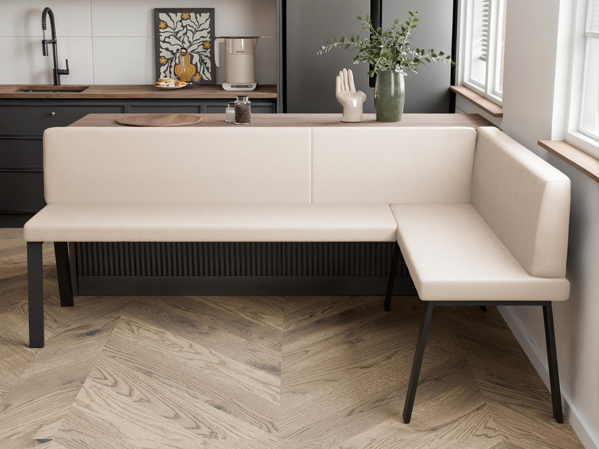 ECKBANK rechts MONO Y Kunstleder glatt, 128/168 cm Beige - Beige, Kunststoff/Textil (128/168cm) - Idohome