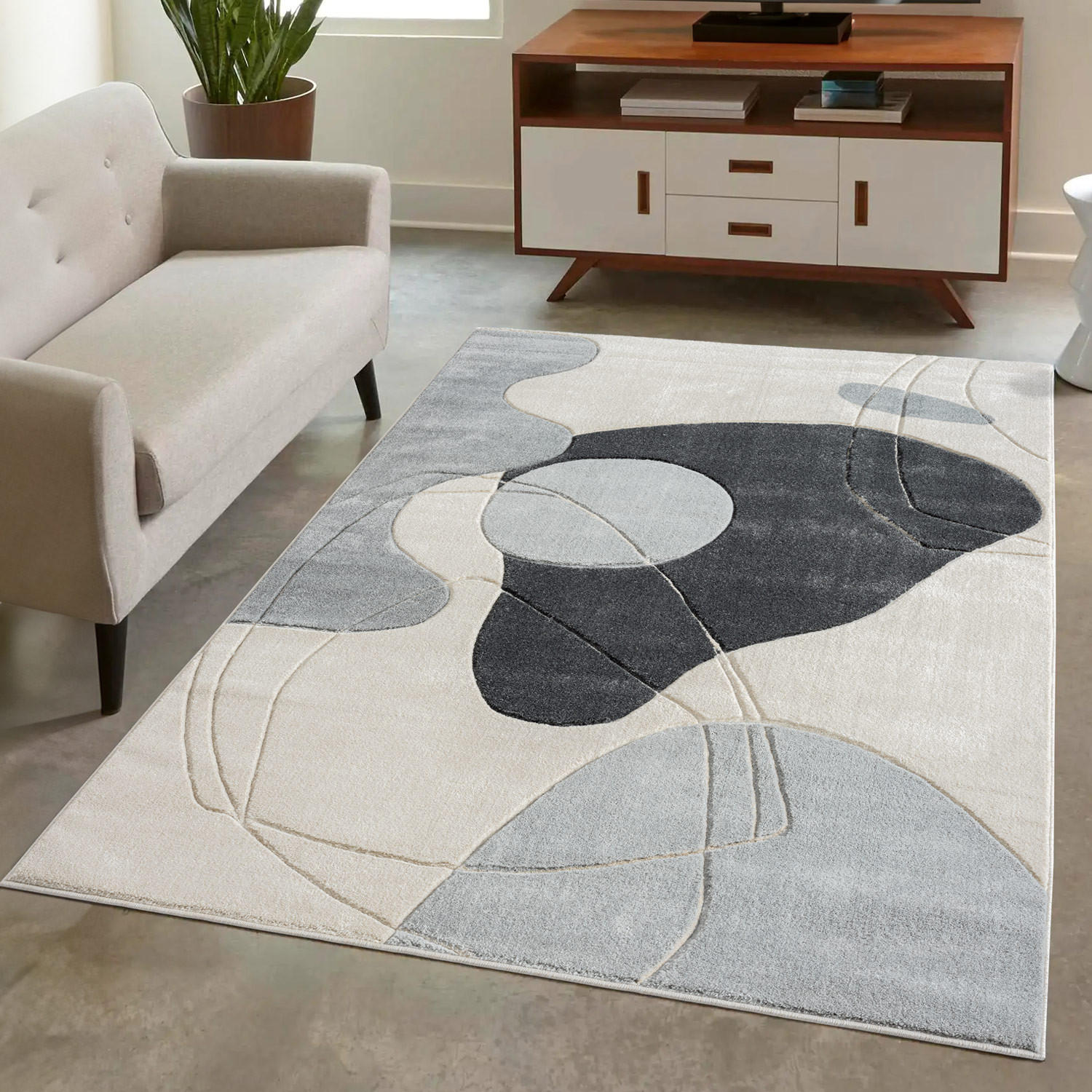 KURZFLOR-TEPPICH Bonito 7158 Grau 160x230 cm - Grau, Textil (160/230cm) - carpet city