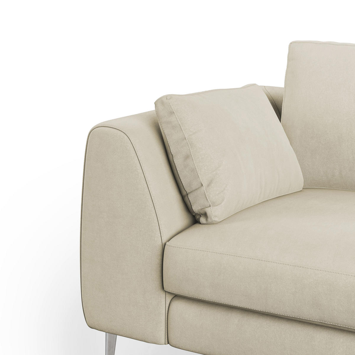 LINEARSOFA Plano - Creme, Textil (176/86/102cm) - Divani.store