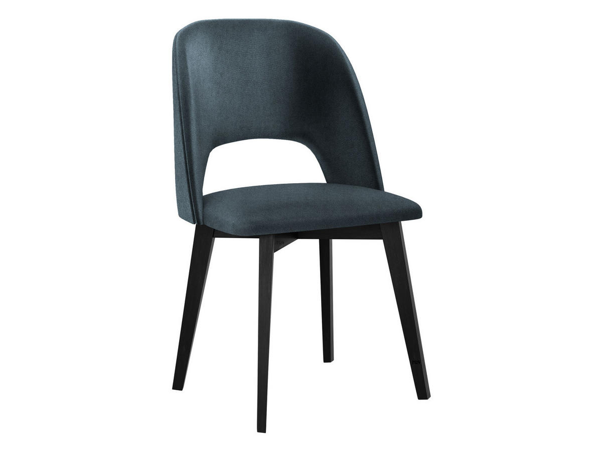 STUHL Monti 4, Holzfarbe: Schwarz - Blaugrau/Schwarz, Holz (48/83/54cm) - MIRJAN24