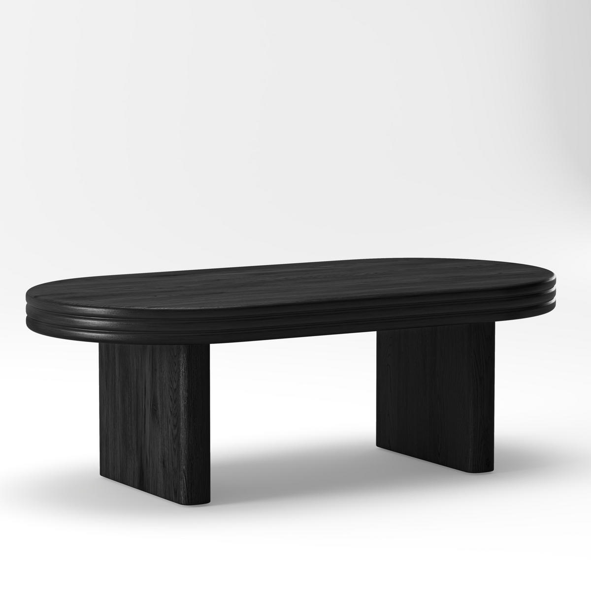KLUBSKA miza, 120/60/41,5 cm črna, MDF z lesenim furnirjem - črna, leseni material (120/60/41.5cm) - BEAOK
